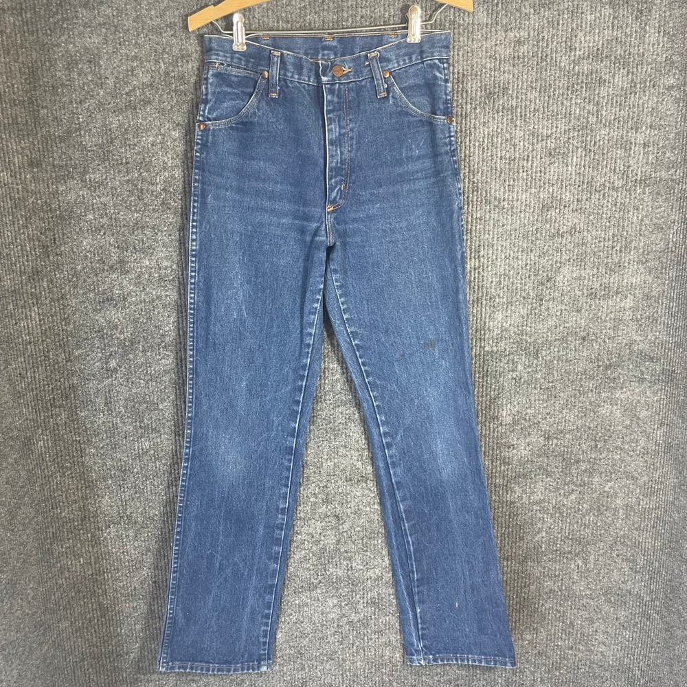 Vintage 80s Wrangler 410 SNVR Jeans USA Made Mens 29x32 Blue Cowboy Cut Rodeo